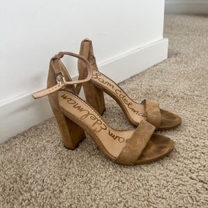 Sam Edelman tan heels. Size 7.5
Suede
Chunky heel
Platform 
Used